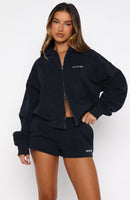 Test Drive Boxy Zip Front Hoodie Dark Navy