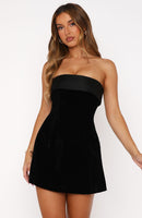 Let Loose Strapless Mini Dress Black