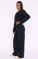 Straight Forward Wide Leg Sweatpants Navy