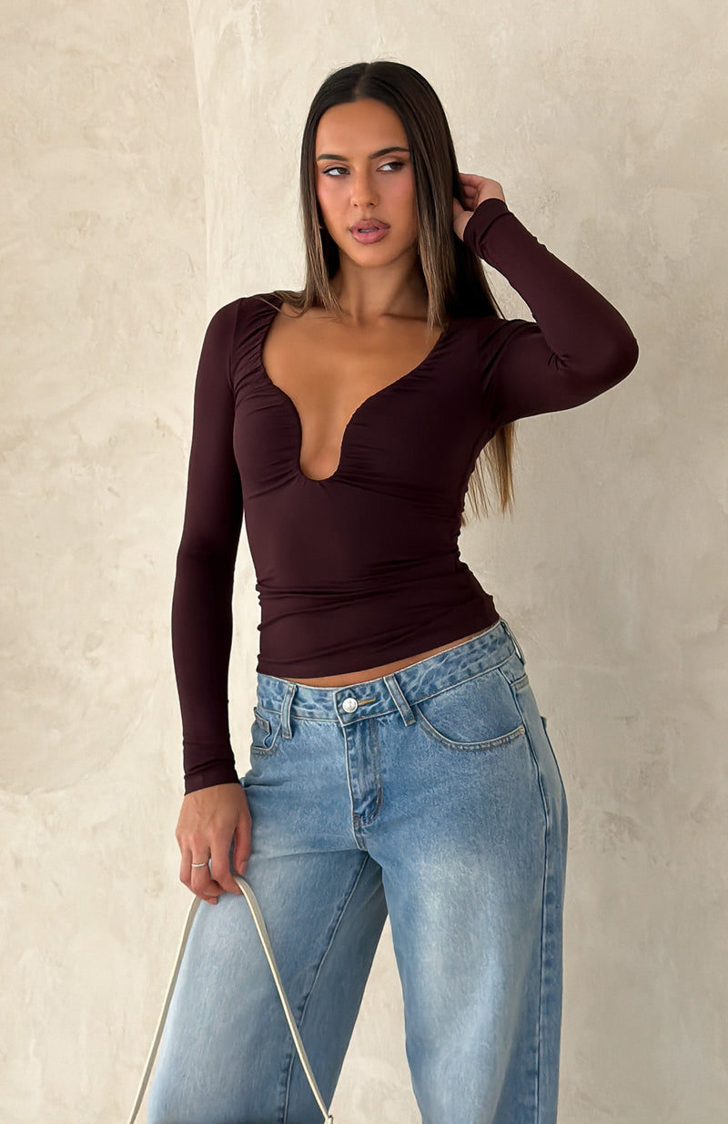 No Angel Long Sleeve Top Chocolate