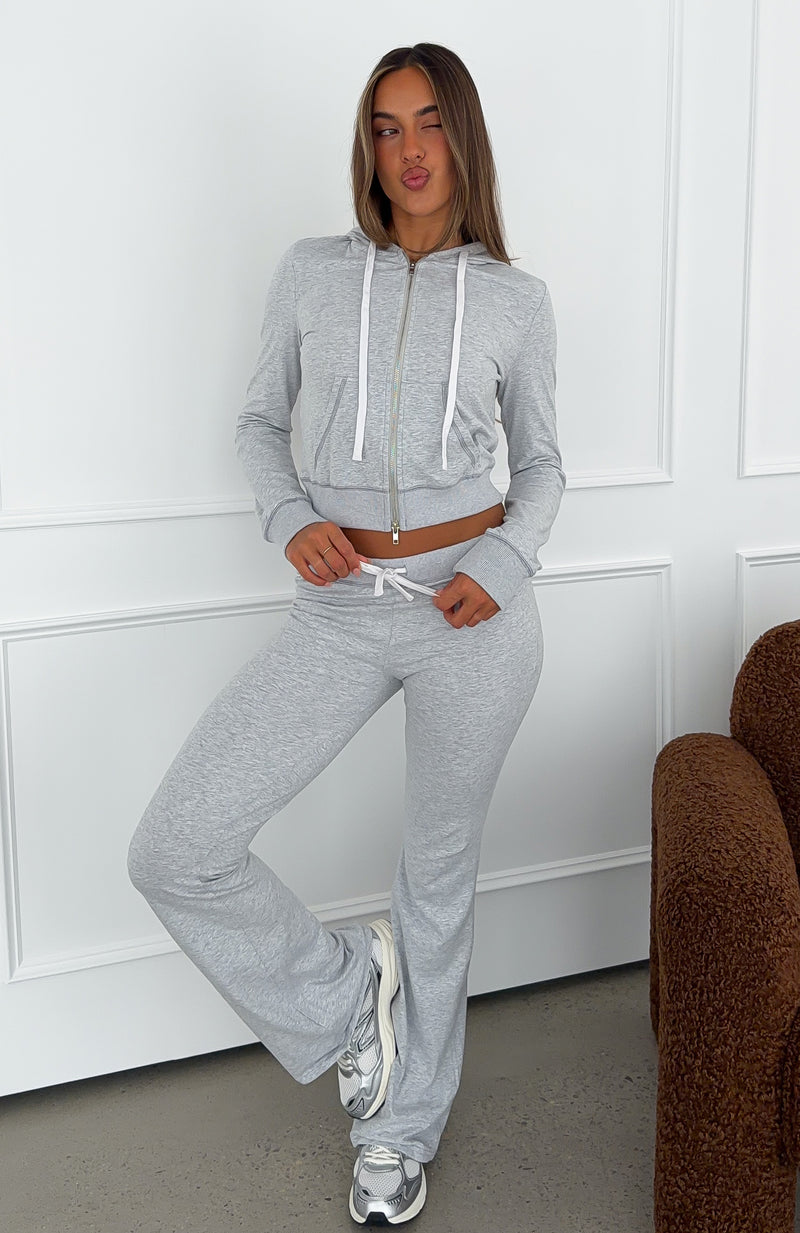 Not Done Yet Flare Pants Grey Marle