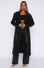 Two Timer PU Coat Black