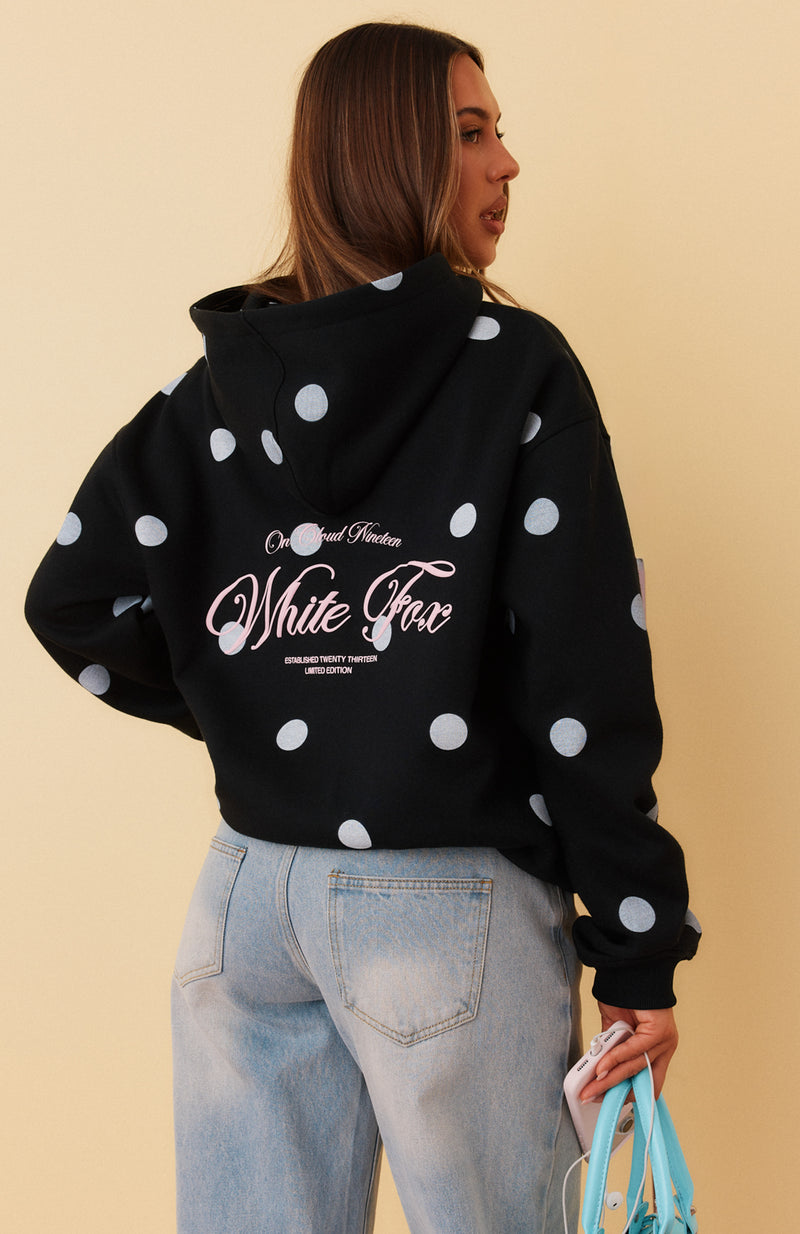 On Cloud Nineteen Angelique Oversized Hoodie Black Vintage Polka Dot