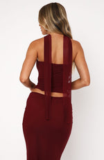 Lovers Lane Strapless Bustier Burgundy