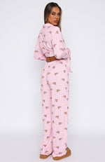 Pillow Talk Printed Long Sleeve Pyjama Set Candy Breakfast