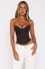 Mind My Manners Strapless Bustier Chocolate