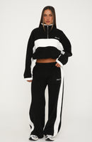 Picture This Fleece Wide Leg Sweatpants Black