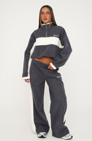 Picture This Fleece Wide Leg Sweatpants Ocean