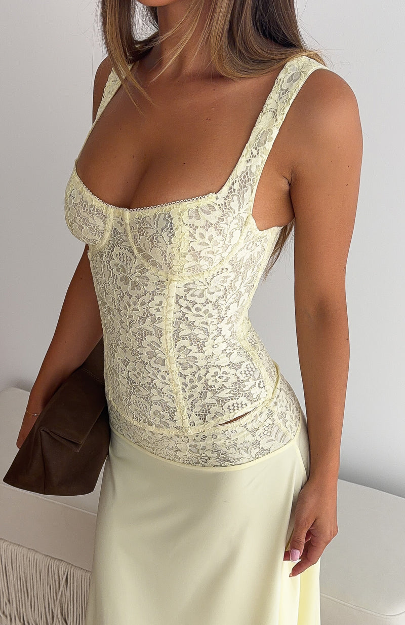 Promises Kept Lace Bustier Butter