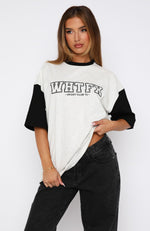 Fearlessly Flying Oversized Tee Grey Marle