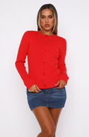 Can't Justify It Long Sleeve Knit Top Red