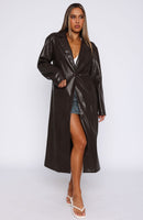 Two Timer PU Coat Chocolate