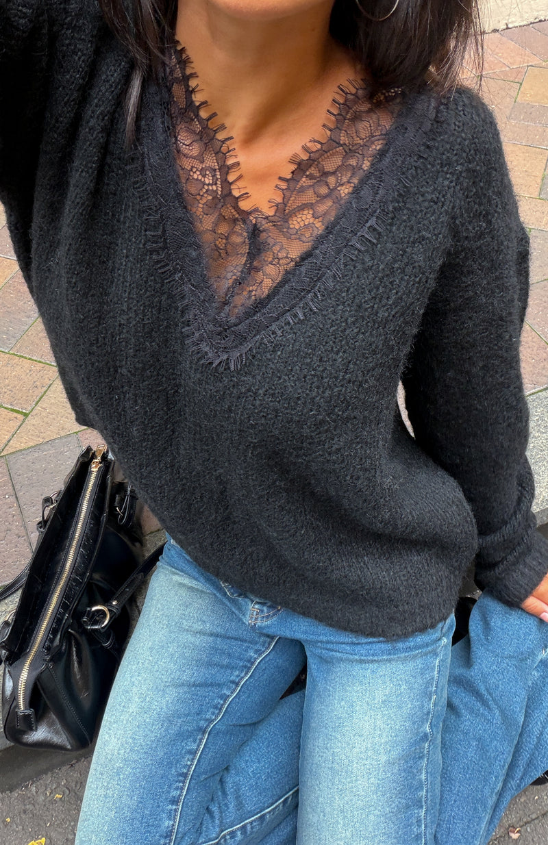 Rosaline Knit Sweater Black