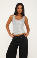 Simple Attraction Tank Top Silver