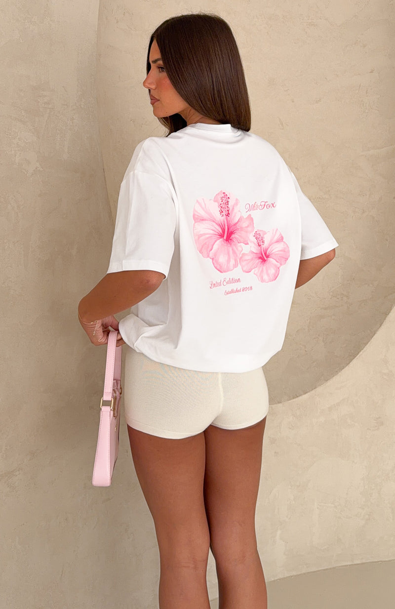 Skipping A Beat Oversized Tee White