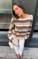 Softer Love Knit Sweater Neutral Stripe