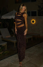 Never Again Maxi Skirt Bronze