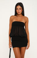 Sweet Talking Strapless Mini Dress Black