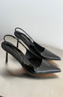 Tayte Slingback Heel Black Patent PU