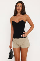Tell Me The Truth Strapless Bustier Black
