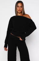 Please Be Mine Knit Sweater Black