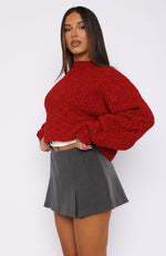 Leave Without Me Knit Sweater Red