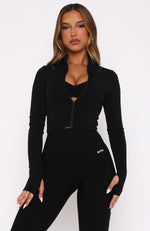 Times Up Crop Jacket Black