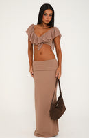 Unspoken Thoughts Maxi Skirt Mocha