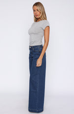 Elena Low Rise Wide Leg Jeans True Blue