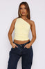 Lack Of Love One Shoulder Top Lemon