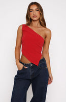 Better Myself One Shoulder Top Red