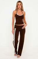 Wandering Off Fold Over Pants Chocolate