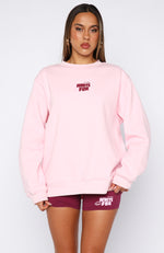 11th Street Sweet Kisses Oversized Sweater Pink Sugar