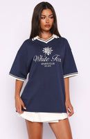 Along The Way Oversized Jersey Navy