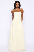 Bittersweet Babe Strapless Broderie Maxi Dress Butter