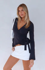 Cater To You Long Sleeve Top Dark Navy