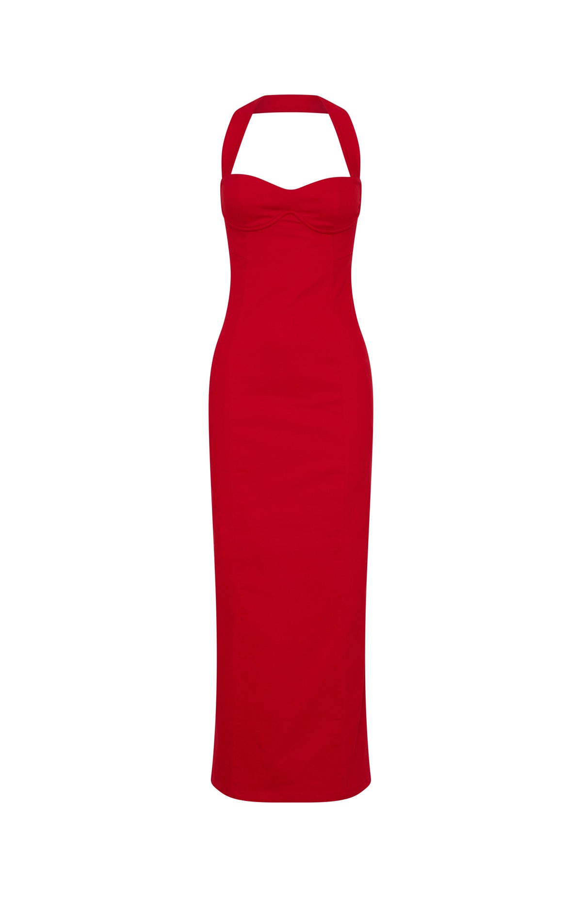 strapless open back dress Red Halter Neck Maxi Dress main image 0