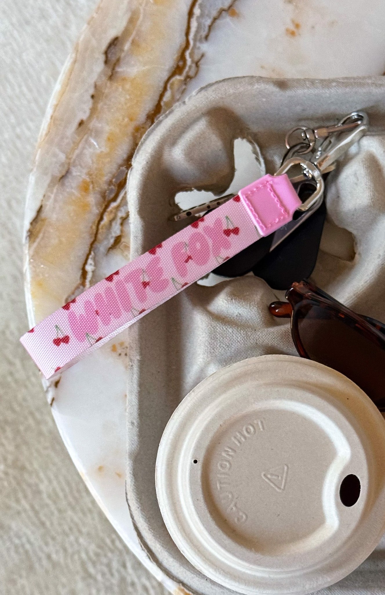 Club 14 Emory Strap Keychain Pink | White Fox Boutique