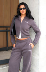 Comfy And Cute Slim Zip Front Hoodie Charcoal