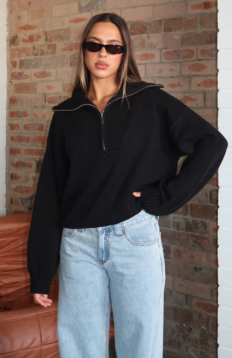 Cozy Cloud Knit Sweater Black