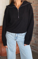 Cozy Cloud Knit Sweater Black