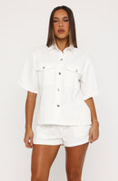 Denim Daydream Shorts White