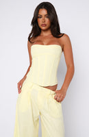Downtown Pulse Strapless Bustier Lemon