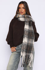 Farley Scarf Cappuccino Plaid | White Fox Boutique