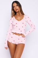 Girl Talk Printed Pyjama Set Valentines Kisses
