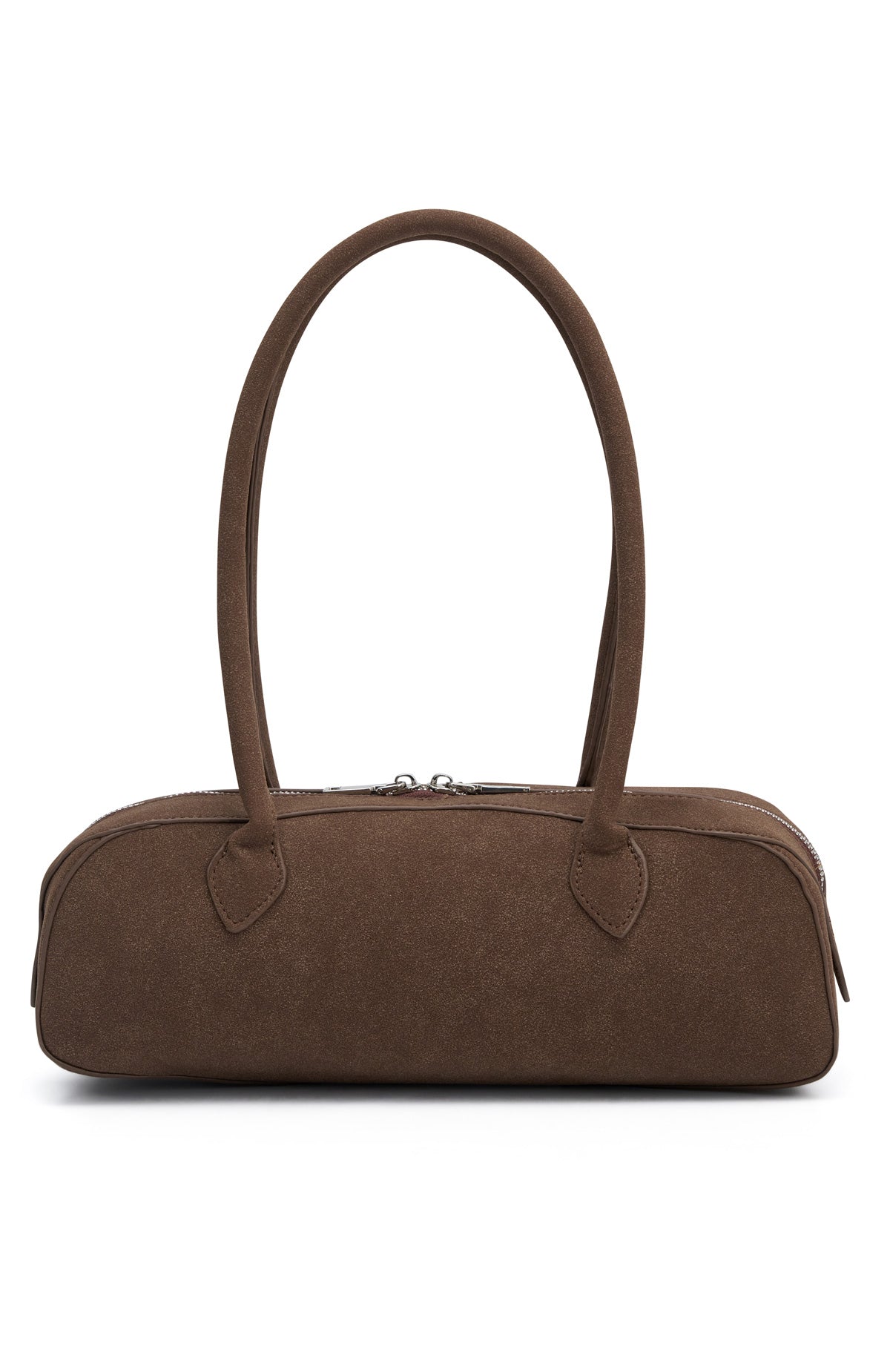 Jaina Shoulder Bag Chocolate Faux Suede | White Fox Boutique