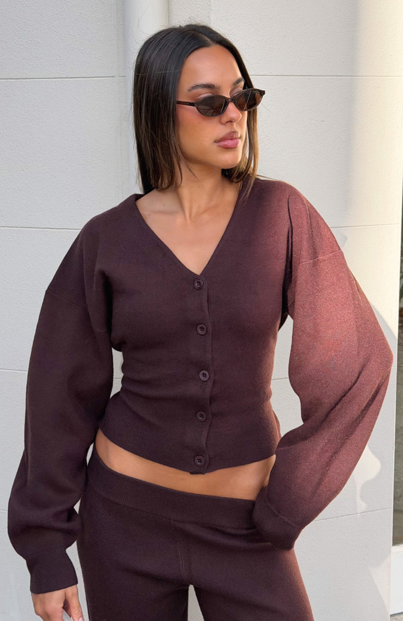 Kassandra Knit Cardigan Chocolate