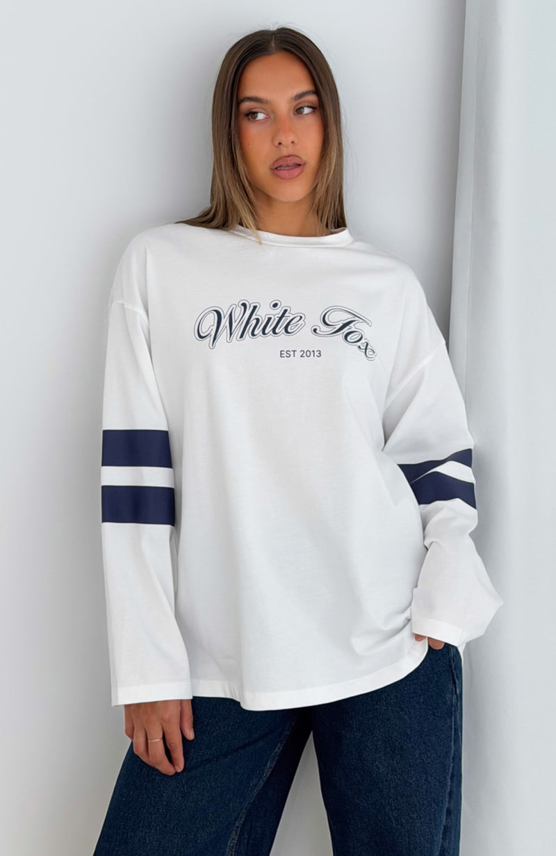 Keeping You Close Oversized Long Sleeve Tee White