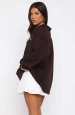 Let's Get Lost Oversized Long Sleeve Jersey Chocolate