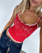 Lots Of Lust Lace Cami Red